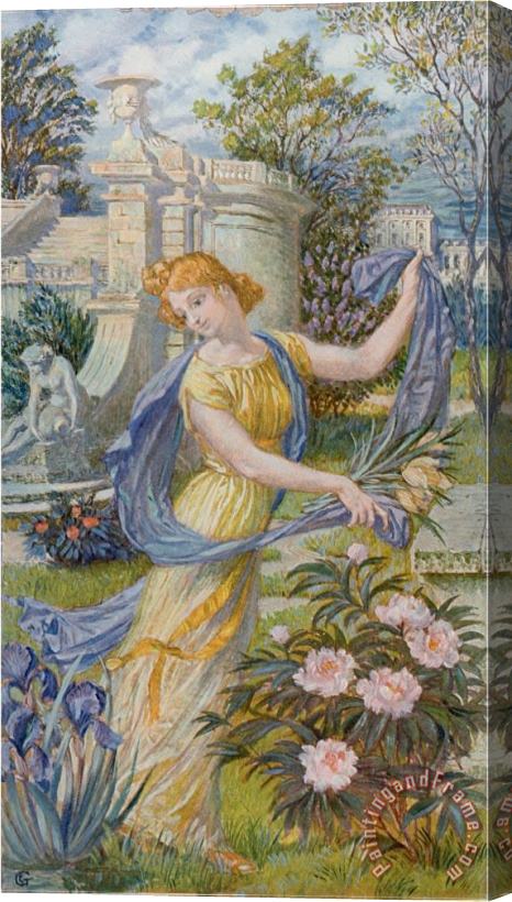 Eugene Grasset Allegory of Spring C 1900 Stretched Canvas Painting / Canvas Art