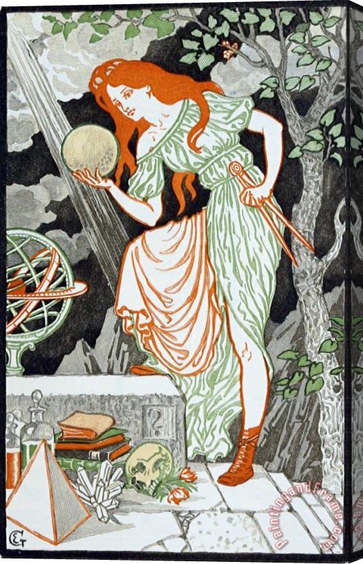 Eugene Grasset Woman Science Stretched Canvas Print / Canvas Art