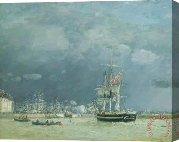 Eugene Louis Boudin Evening Le Havre Stretched Canvas Painting / Canvas Art