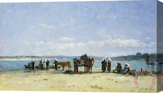 Eugene Louis Boudin The Breton Fishermens Wives Stretched Canvas Painting / Canvas Art