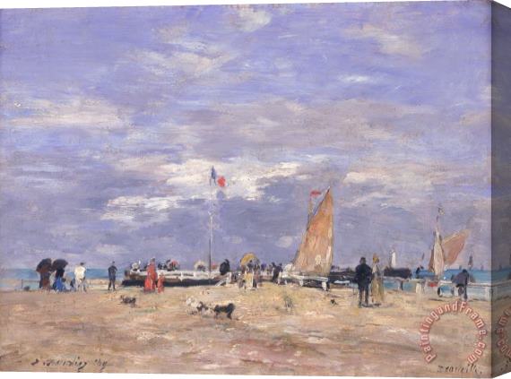 Eugene Louis Boudin The Jetty at Deauville Stretched Canvas Print / Canvas Art