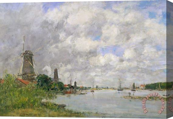 Eugene Louis Boudin The River Meuse At Dordrecht Stretched Canvas Painting / Canvas Art