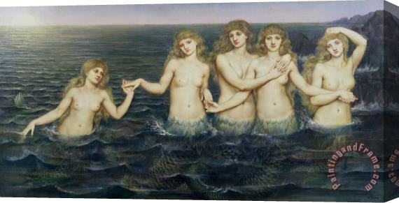 Evelyn De Morgan The Sea Maidens Stretched Canvas Print / Canvas Art