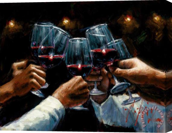 Fabian Perez For a Better Life Red Wine with Lights Stretched Canvas Print / Canvas Art