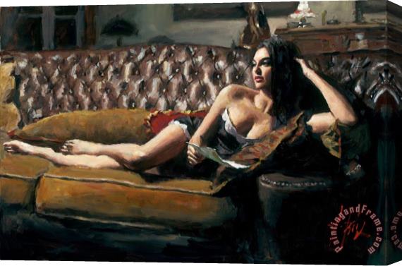 Fabian Perez Saba with Letter V Stretched Canvas Print / Canvas Art