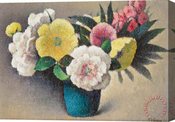 Felix Elie Tobeen Still Life With Flowers Stretched Canvas Print / Canvas Art