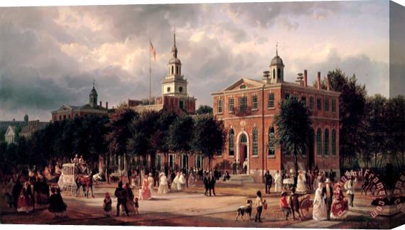 Ferdinand Richardt Independence Hall in Philadelphia Stretched Canvas Print / Canvas Art