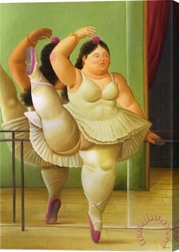 fernando botero Dancers at The Bar Stretched Canvas Painting / Canvas Art