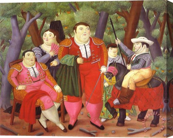 fernando botero Lefty And His Gang Stretched Canvas Print / Canvas Art