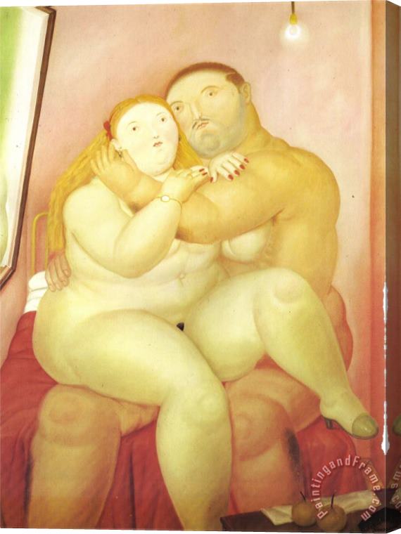 fernando botero Lovers 2 Stretched Canvas Print / Canvas Art