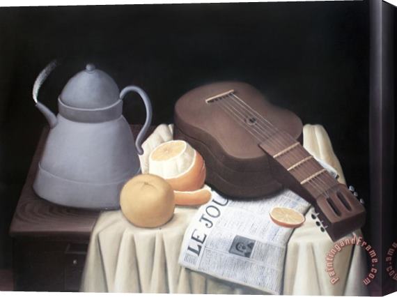 fernando botero Still Life with Newspaper Stretched Canvas Painting / Canvas Art