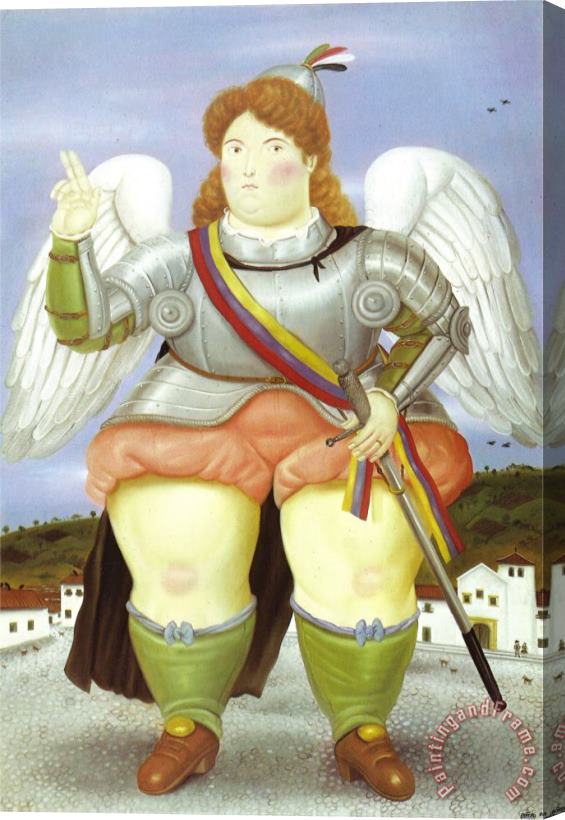 fernando botero The Archangel Gabriel Stretched Canvas Painting / Canvas Art