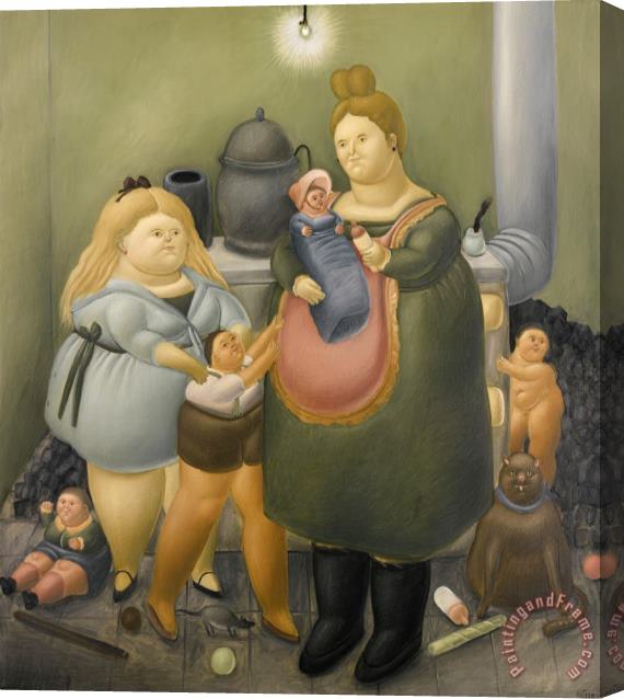 Fernando Botero The Bashful Family Stretched Canvas Print / Canvas Art