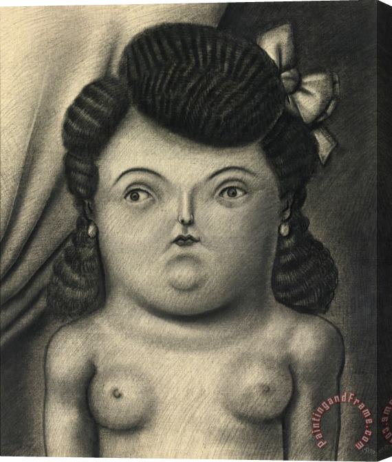 Fernando Botero Woman with Bow Stretched Canvas Print / Canvas Art