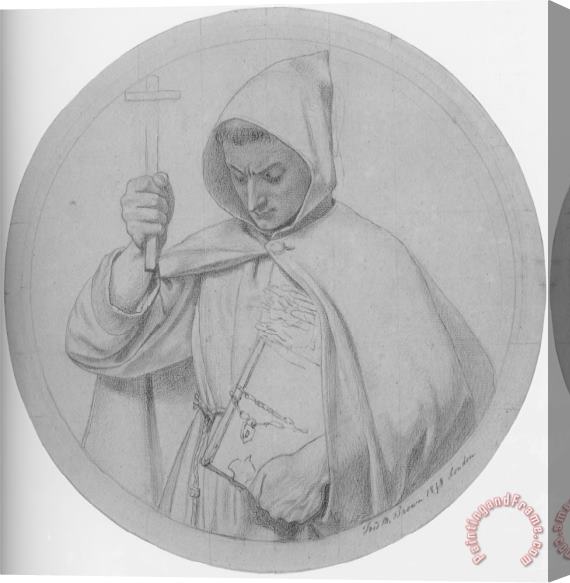 Ford Madox Brown Study of a Monk, Representing Catholic Faith Stretched Canvas Painting / Canvas Art