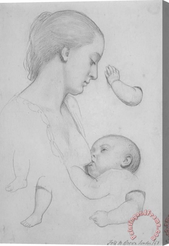 Ford Madox Brown The Young Mother Sheet of Studies Stretched Canvas Painting / Canvas Art