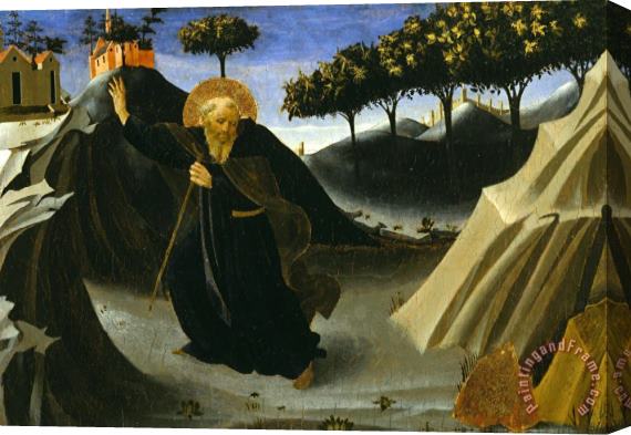 Fra Angelico Saint Anthony Abbot Shunning The Mass of Gold Stretched Canvas Painting / Canvas Art