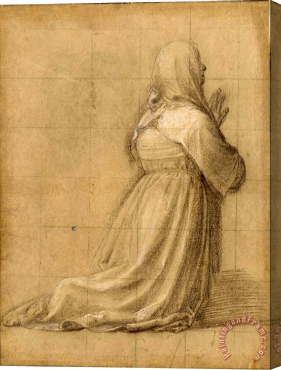 Fra Bartolomeo Woman Kneeling in Prayer, Seen From Behind (study for The Figure of St Catherine) Stretched Canvas Painting / Canvas Art