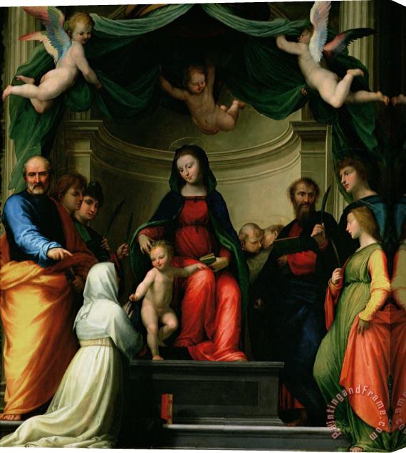 Fra Bartolommeo - Baccio della Porta The Mystic Marriage of St Catherine of Siena with Saints Stretched Canvas Painting / Canvas Art