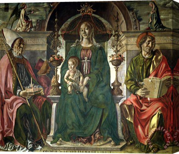 Francesco del Cossa The Virgin and Saints Stretched Canvas Painting / Canvas Art