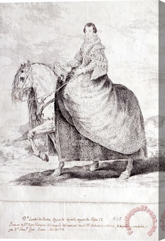Francisco De Goya Isabel De Borbon, Queen of Spain, on Horseback Stretched Canvas Painting / Canvas Art