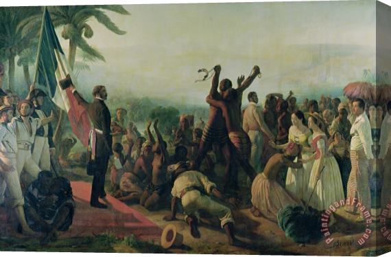 Francois Auguste Biard Proclamation of the Abolition of Slavery in the French Colonies Stretched Canvas Print / Canvas Art