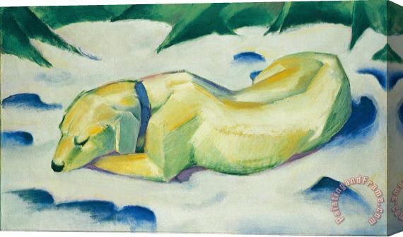 Franz Marc Dog Lying in The Snow Stretched Canvas Painting / Canvas Art