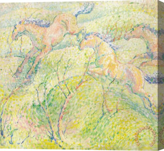 Franz Marc Jumping Horses Stretched Canvas Painting / Canvas Art