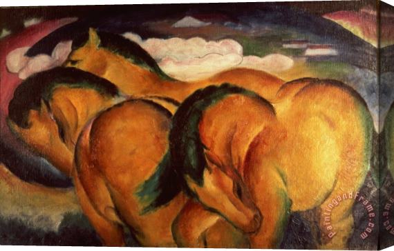 Franz Marc Little Yellow Horses Stretched Canvas Painting / Canvas Art
