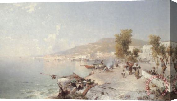 Franz Richard Unterberger Vietri Sul Mare, Looking Towards Salerno Stretched Canvas Painting / Canvas Art