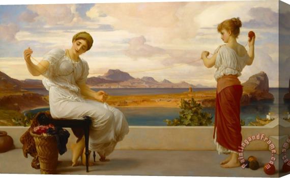 Frederic Leighton Winding The Skein Stretched Canvas Painting / Canvas Art