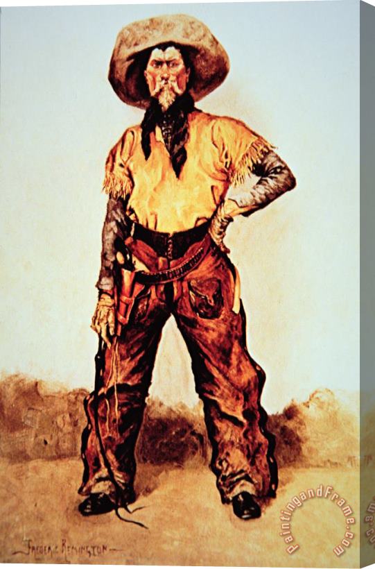 Frederic Remington Texas Cowboy Stretched Canvas Print / Canvas Art