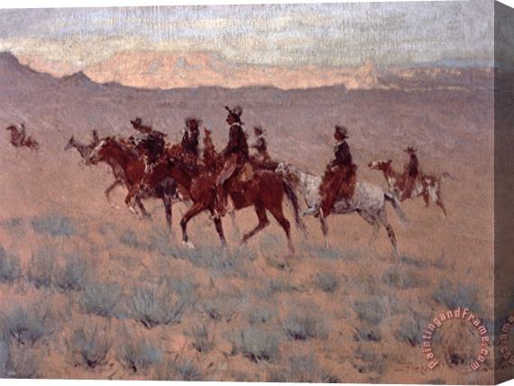 Frederic Remington The Cowpunchers Stretched Canvas Painting / Canvas Art