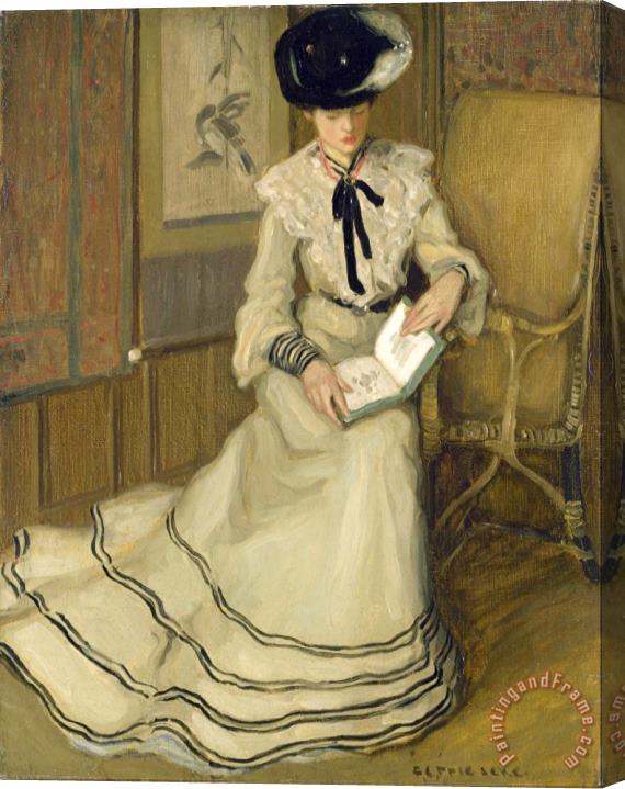 Frederick Carl Frieseke Girl Reading Stretched Canvas Print / Canvas Art