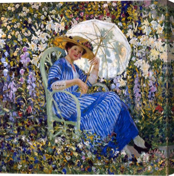 Frederick Carl Frieseke In the Garden Stretched Canvas Painting / Canvas Art