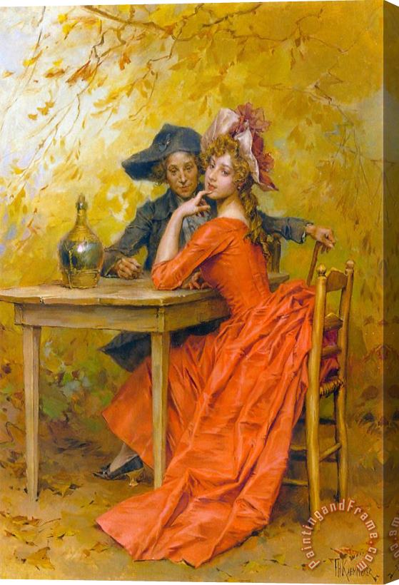 Frederick Hendrik Kaemmerer The Lady in Red Stretched Canvas Print / Canvas Art