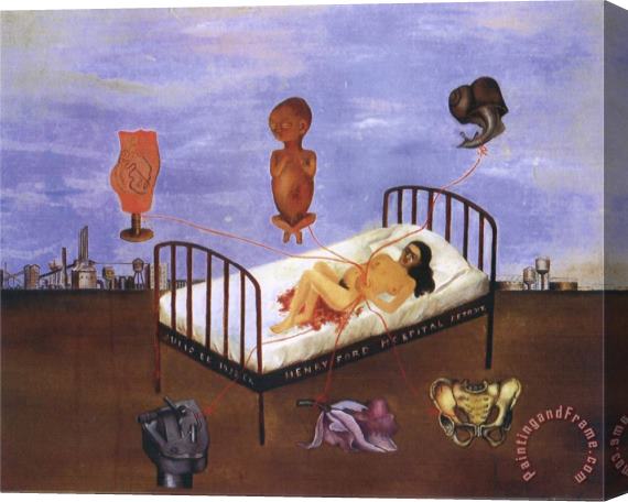 Frida Kahlo Henry Ford Hospital The Flying Bed 1932 Stretched Canvas Painting / Canvas Art