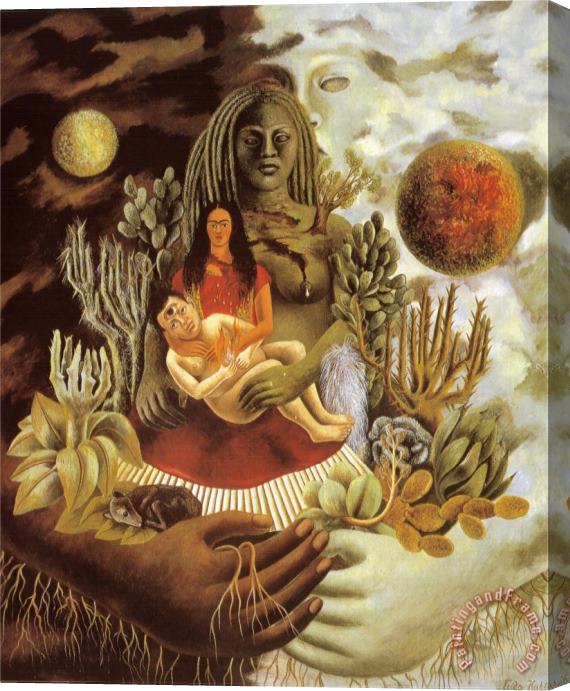Frida Kahlo The Love Embrace of The Universe The Earth Mexico Myself Diego And senor Xolotl 1949 Stretched Canvas Painting / Canvas Art