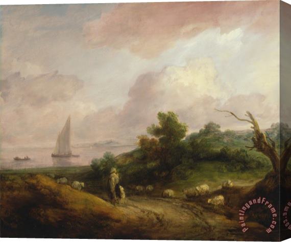 Gainsborough, Thomas Coastal Landscape with a Shepherd And His Flock Stretched Canvas Print / Canvas Art