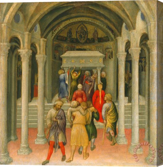 Gentile da Fabriano The Crippled And Sick Cured At The Tomb Of Saint Nicholas Stretched Canvas Painting / Canvas Art
