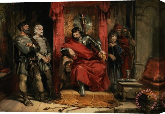 George Cattermole Macbeth instructing the Murderers employed to kill Banquo Stretched Canvas Painting / Canvas Art