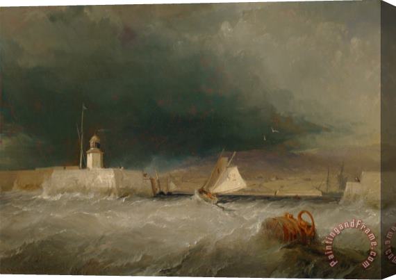 George Chambers Port on a Stormy Day Stretched Canvas Painting / Canvas Art