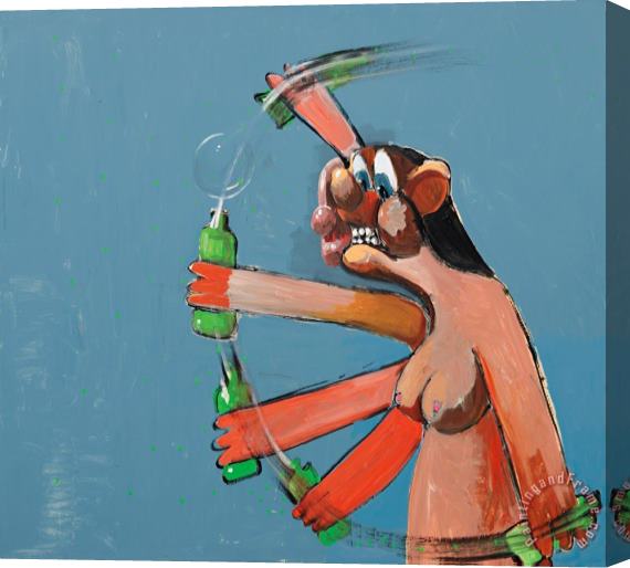 George Condo Nude Homeless Drinker, 1999 Stretched Canvas Print / Canvas Art