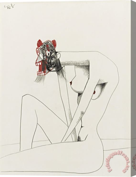 George Condo Seated Bather, 2006 Stretched Canvas Print / Canvas Art