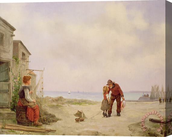 George Haquette The Fisherman's Return Stretched Canvas Painting / Canvas Art