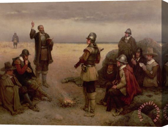 George Henry Boughton The Landing of the Pilgrim Fathers Stretched Canvas Print / Canvas Art