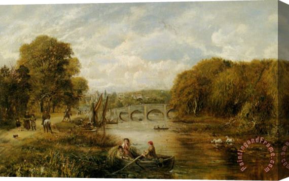 George William Mote Shepherds Driving Their Flock Stretched Canvas Painting / Canvas Art