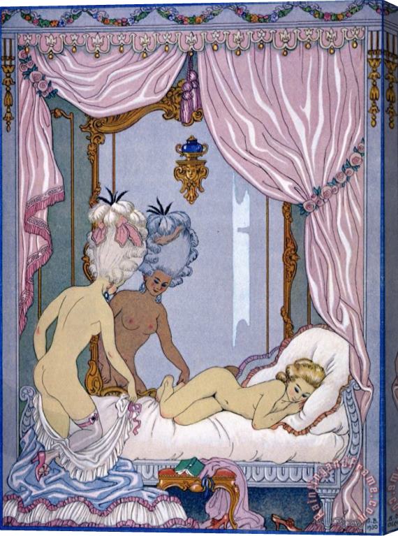 Georges Barbier Bedroom Scene From Les Liaisons Dangereuses by Pierre Choderlos De Laclos Published 1920s Stretched Canvas Print / Canvas Art