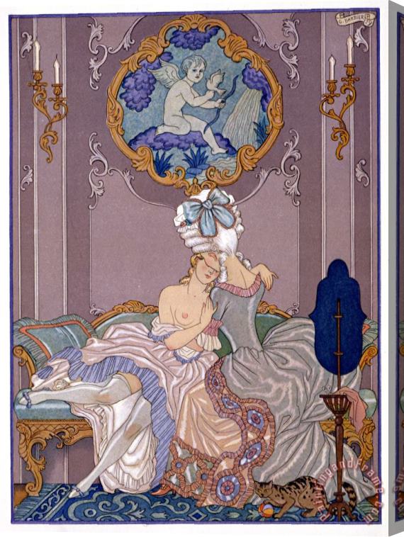 Georges Barbier Bedroom Scene Stretched Canvas Print / Canvas Art