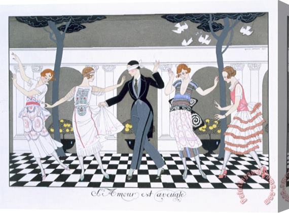 Georges Barbier Love Is Blind Stretched Canvas Painting / Canvas Art
